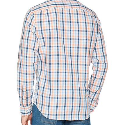 Nautica Men's Wrinkle Resistant Long Sleeve Button Front Shirt, Guava Punch, Large