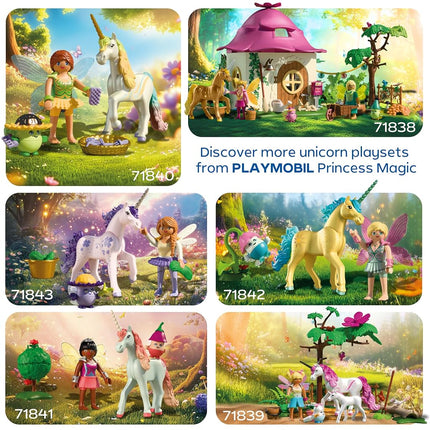 Playmobil 71838 - Fairy Home with Golden Unicorn 178 Pieces – Fantasy Unicorn Magic Playset for Kids 4–10 Years