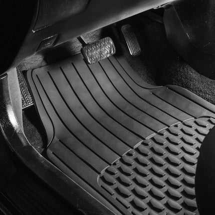 FH Group Automotive Floor Mats - Heavy-Duty Rubber Floor Mats for Cars, Universal Fit Full Set, ClimaProof Floor Mats, Trimmable Floor Mats For Most Sedan, SUV, Truck Floor Mats Gray