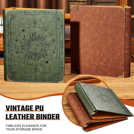 Ovesmusl PU Leather 3 Ring Binder 2 Inch Fits 8.5"x11" Letter Size Paper