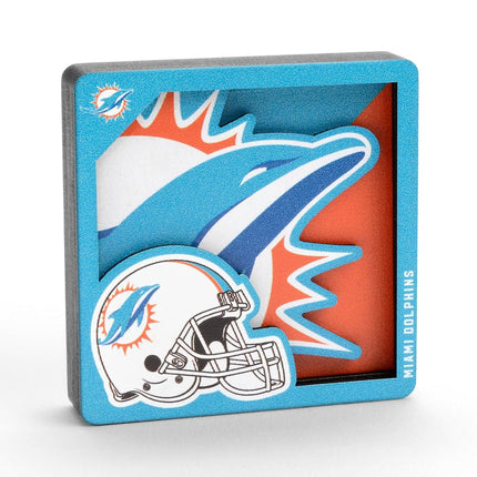 YouTheFan NFL Miami Dolphins 3D Logo Series Magnets