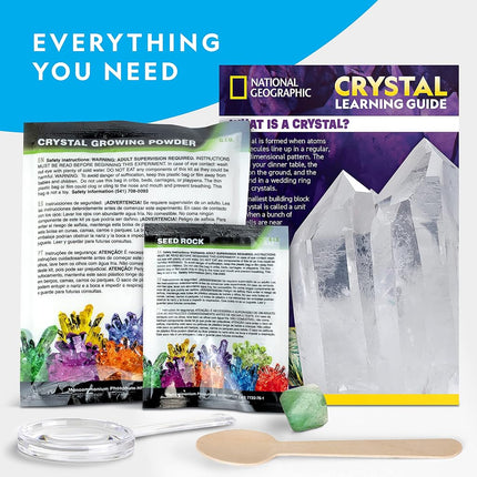 Kit de cultivo de cristales gigantes National Geographic - Crea tu propio cristal gigante que brilla en la oscuridad en unos pocos días con este kit para hacer cristales, kit de ciencia, kit de cultivo de cristales para niños