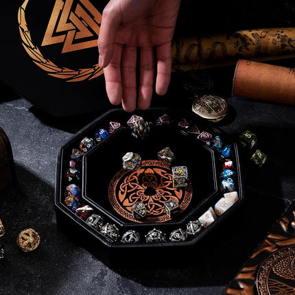 Premium Dice Tray for DND Valknut & Dragon Design – 23 CM