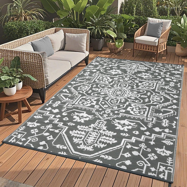 8x10 Large Outdoor Rug for Patio Rugs Waterproof, 