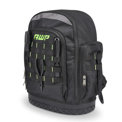 AWP Extreme Tool Backpack, Heavy-Duty Tool Bag with Padded Shoulder, Back, and Waist Straps, Water-Resistant Construction Black