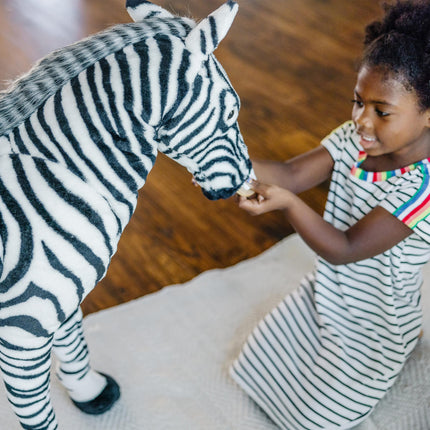 Melissa & Doug Giant Striped Zebra - Lifelike Stuffed Animal (Nearly 3 feet Tall)