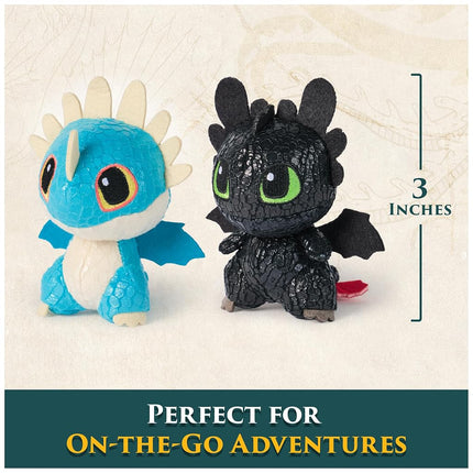 Spin Master Universal Pictures How to Train Your Dragon Mini Plushies, Toothless & Deadly Nadder 2-Pack, 3” Dragon Stuffed Animals, Kids Toys for Boys Ages 4 & Up