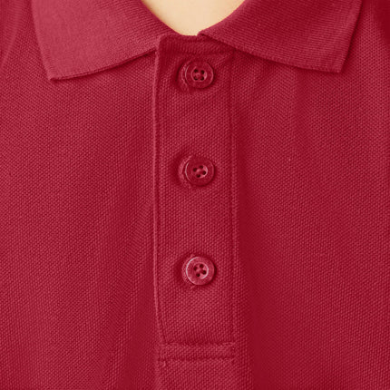 Dickies Boys' Short Sleeve Pique Polo, English Red, X-Small