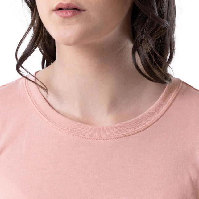 Wrangler Women's Short Sleeve Crewneck Pocket Sleepshirt, Rose, Small