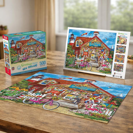 MasterPieces 550 Piece Jigsaw Puzzle for Adults, Family, Or Youth - Greetings from New England - 18" x 24"