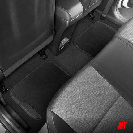 Motor Trend SpeedSeries Carpet Car Floor Mats Set - Versatile Fit for Cars, Trucks, SUVs, Vans Black Trim Racing Design Car Mat Full Set Tapetes para Carro - Set of 4, Black Cars Carpet Mats