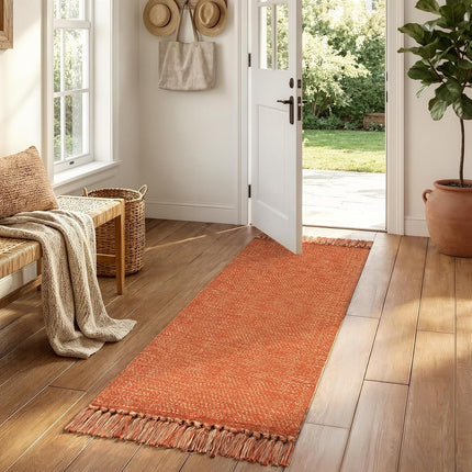 Collive Bathroom Rug 2' x 5', Terracotta Fall Washable Kitchen Runner Rugs