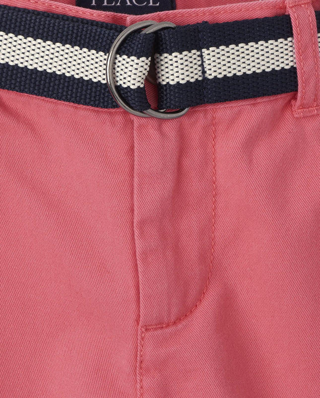 The Children's Place Boys Belted Chino Shorts, Astilbe, 12