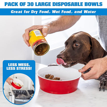 GoSports Party Dog Disposable Red Cup Style Pet Food Bowls for Cats and Dogs - Large and Small Sizes, 60 oz