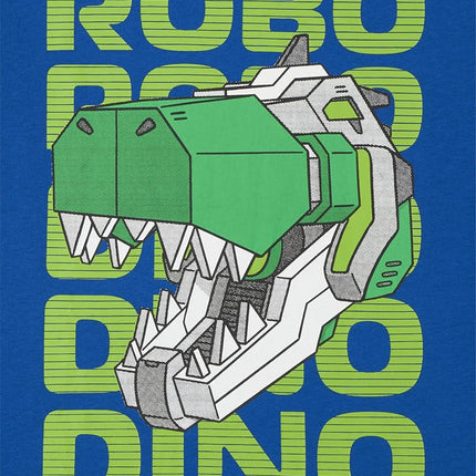 Camiseta de manga corta con estampado para niño de The Children's Place, paquete de 2, diseño de Robo Dino/Skateboard, talla M