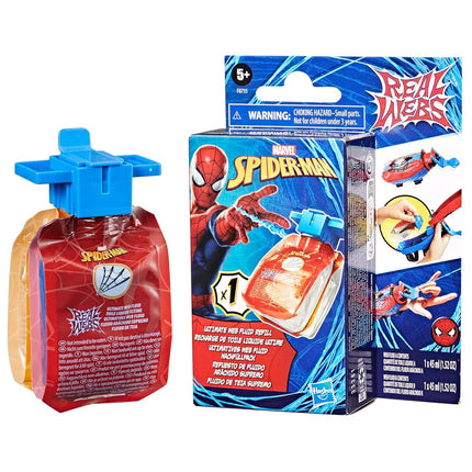 Spider-Man Marvel Real Webs Ultimate Web Fluid Refill Pack for Real Webs Super Web Blaster, Making Nets Like Spiderman, Children Aged 5+