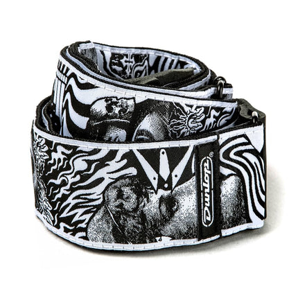 Dunlop Strap - ILOVEDUST Skulls Strap, Black/White (ILD04)
