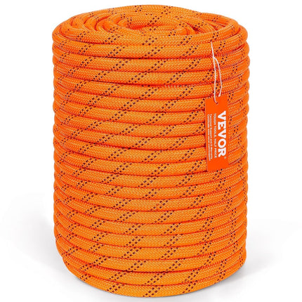 VEVOR Double Braided Polyester Rope, 1/2 Inch x 225 Yards, 48 Strands, 8000 Lb Breaking Strength, Outdoor Climbing Rope, Tree Care Rope for Rock Hiking, Camping, Swing, Rappelling, Rescue