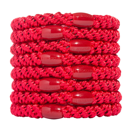 L. Erickson Grab & Go Ponytail Holders, Red, Set o