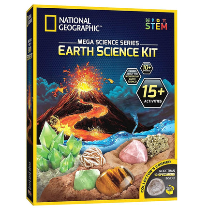 Blue Marble NATIONAL GEOGRAPHIC Earth Science Kit - Over 15 Science Experiments & STEM Activities for Kids, Includes Crystal Growing Kit, Volcano Science Kit, Dig Kits & More