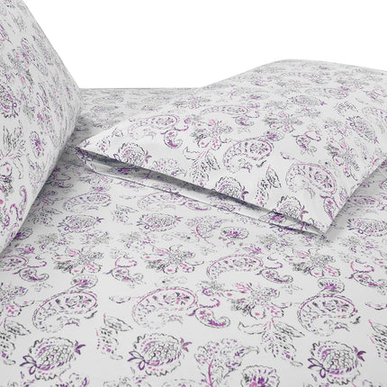 Elegant Comfort Luxury Soft Bed Sheets Paisley Pattern - 1500 Premium Hotel Quality Microfiber Softness Wrinkle and Fade Resistant (4-Piece) Bedding Set, Twin/Twin XL, Paisley Purple