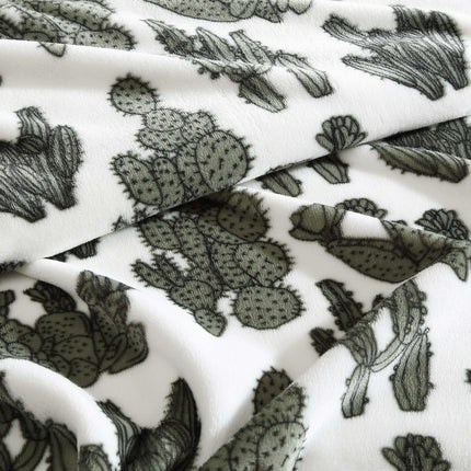 Wrangler - Couverture polaire douce et moelleuse, inspirée de Yellowstone, Décoration western pour lit ou canapé (Vert Cactus Garden, 127 x 178 cm)