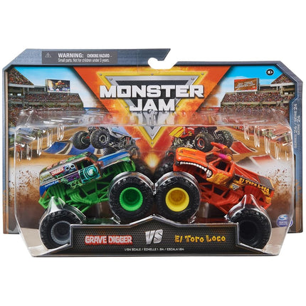 Monster Jam, Camions Monster Die-Cast Officiels Grave Digger Vs. El Toro Loco, Échelle 1:64, Jouets pour Enfants de 3 ans et plus