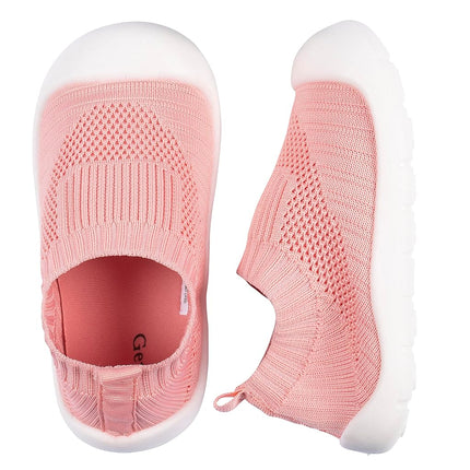 Gerber Zapatillas de punto elásticas sin cordones para bebé unisex, niño y niña, zapatos de cuna, rosa, 8 Toddler
