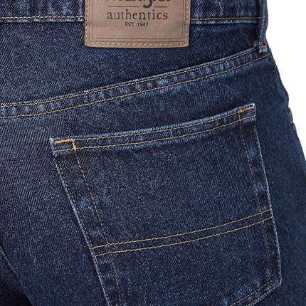 Wrangler Authentics Men's Classic 5-Pocket Relaxed Fit Cotton Jean, Dark Rinse, 48W x 30L