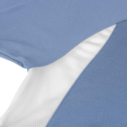 Camiseta de béisbol ligera con diseño Top Spin de CHAMPRO para hombre, azul claro, blanco, extragrande