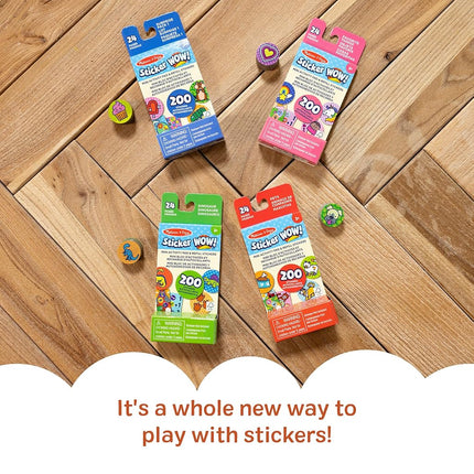 Melissa & Doug Sticker WOW! Mini Activity Pad & Refill Stickers 4-Pk: Dino, Pets, Favorite Things, Surprise Pack � 200 Stickers Each (800 Total) for Any Sticker Stamper (Not Included)