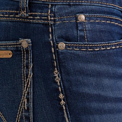 Wrangler Women's Retro Mid Rise Boot Cut Jean, Dark Wash, 15W x 32L