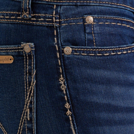 Wrangler Women's Retro Mid Rise Boot Cut Jean, Dark Wash, 7W x 34L