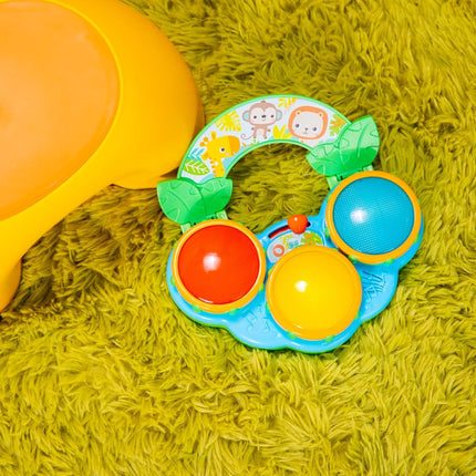 Bright Starts Safari Beats Musical Drum Toy with Lights, Ages 3 months +