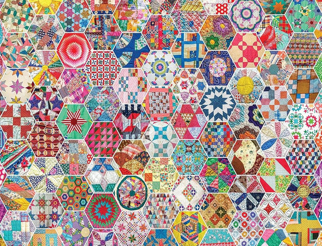 Springbok Puzzles - Crazy Quilts - 500 Piece Jigsaw Puzzle - Large 18 Inches by 23.5 Inches Puzzle - Made in USA - Unique Cut Interlocking Pieces