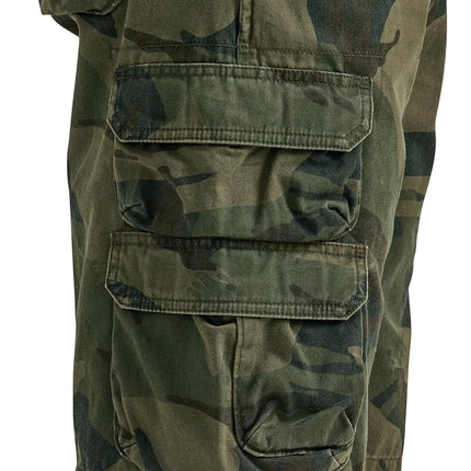 Wrangler Authentics Men’s Premium Twill Cargo Short, Forest Green Camo, 33