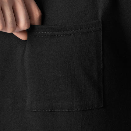 Camisetas de algodón Eversoft para hombre Fruit of the Loom (tallas normales y grandes), con bolsillo, paquete de 2, negras, talla L