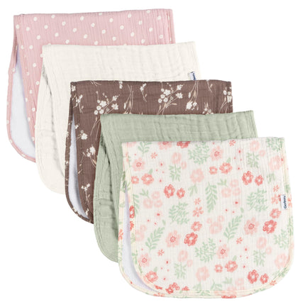 Gerber Baby Unisex Muslin Burp Cloths 5-Pack, Mult