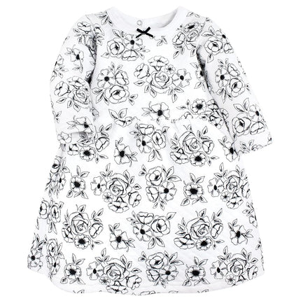 Hudson Baby Conjunto de vestido y leggings acolchados de algodón para bebé unisex, Black Toile, 12-18 meses