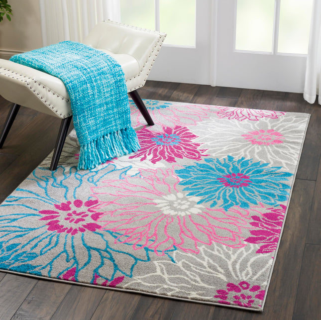 Nourison PSN17 Passion Area Rug, 3'9" x5'9, Grey