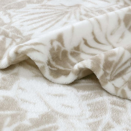 Tommy Bahama - Throw Blanket, Plush Fleece Bedding, Tropical Home Decor for Bed or Couch (Costa Blanca Beige, 50" x 70")
