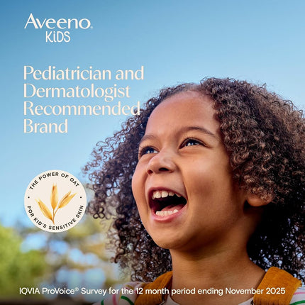 Aveeno Kids Sensitive Skin Face & Body Wash with Oat Extract, Gently Cleans Dirt & Germs without Drying, Tear-Resistant & Suitable for All Skin Tones, Hypoallergenic, 45 ml