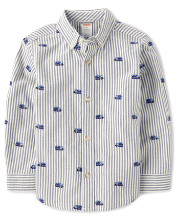 Gymboree Boys' and Toddler Long Sleeve Button Up S