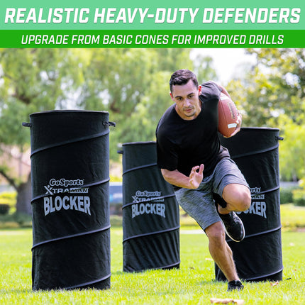 GoSports XTRAMAN PRO 46 pulgadas XL Pop Up Defender 3 unidades, muñeco de bloqueo multideporte de alta resistencia, equipo de entrenamiento para baloncesto, fútbol, fútbol americano y más