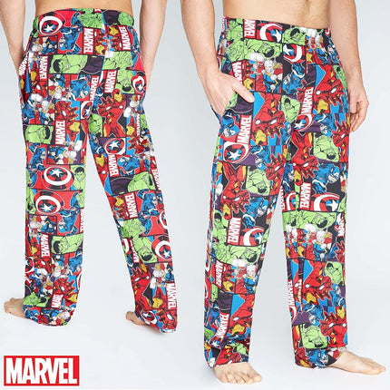 Marvel Avengers Men Teenagers Pyjama Bottoms, Comfy Nightwear Sleepwear Lounge Pants, Gifts for Him (M, Multi Avengers)