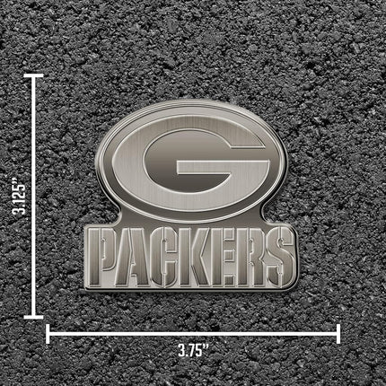 Rico Industries NFL Green Bay Packers Antique Auto Emblem Antique Nickel Auto Emblem for Car/Truck/SUV
