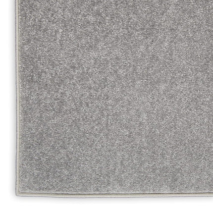 Nourison Essentials Indoor/Outdoor Silver Grey 2' x 4' Area Rug, Easy Cleaning, Non Shedding, Bed Room, Living Room, Dining Room, Backyard, Deck, Patio (2x4)