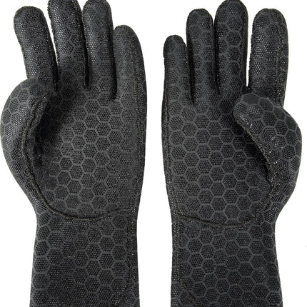 Cressi High Stretch Gloves -Unisex 5-Finger Diving Gloves made of Soft, Single-lined, High-strength Neoprene, 3.5mm, Black/Red Logo, L