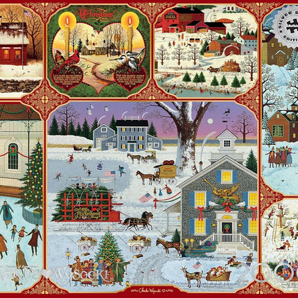 Buffalo Games – Silver Select Charles Wysocki Winter Collage 2000 Piece Jigsaw Puzzle Colorful Puzzle for Adults – Precision-Cut Pieces, Beautiful Artwork, and Hours of Relaxing Fun