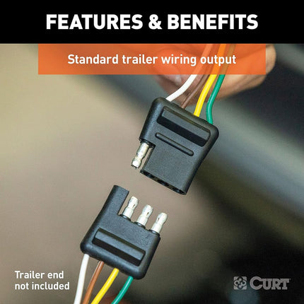 CURT Manufacturing 56161 Vehicle-Side Custom 4-Pin Trailer Wiring Harness,Fits Select Honda Odyssey,Black